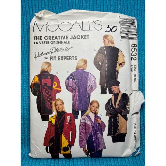 McCalls 8532 Sewing pattern Palmer Pletsch jacket oversized patchwork size 16 18 - Picture 1 of 7